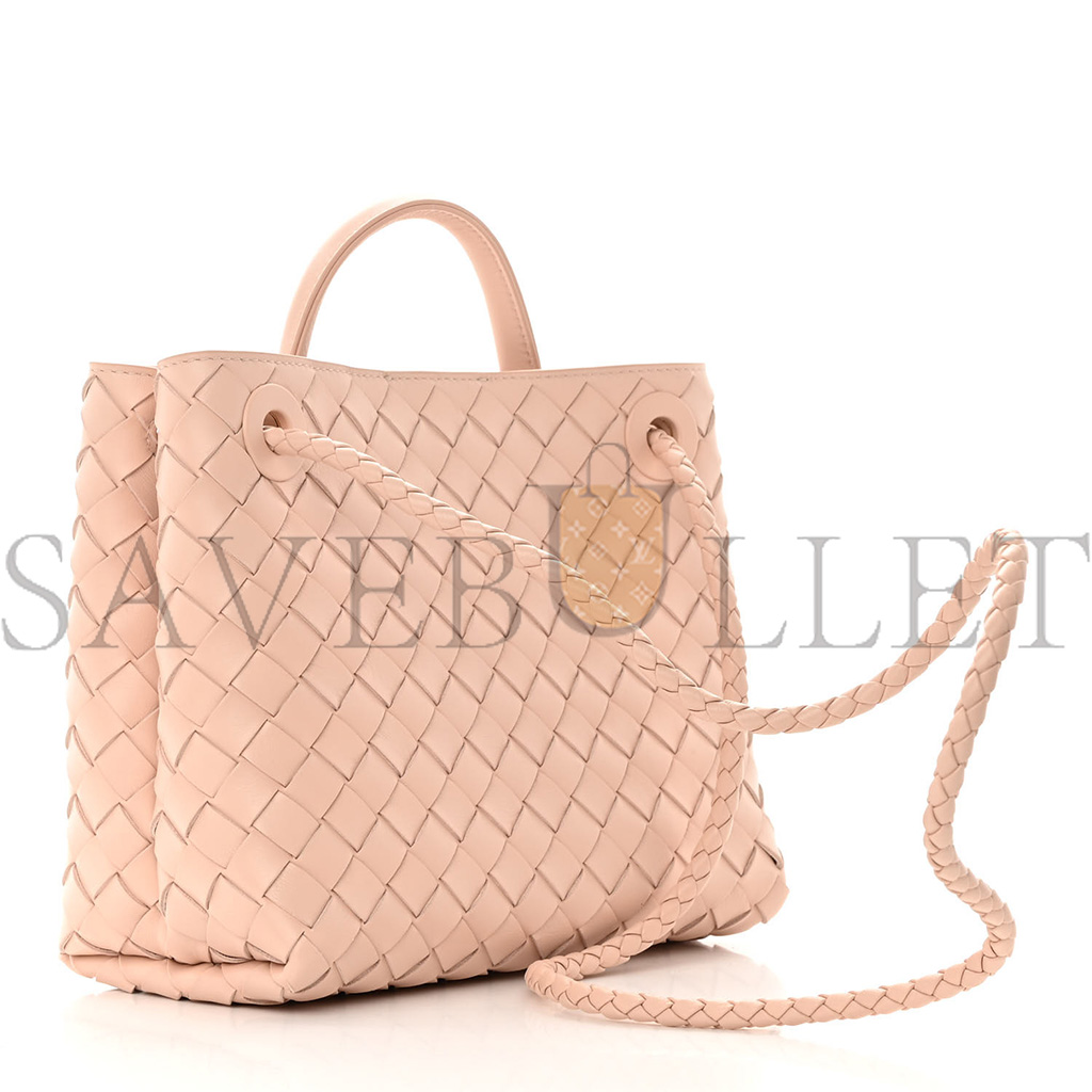 BOTTEGA VENETA NAPPA INTRECCIATO SMALL ANDIAMO SHOULDER BAG NUDE (25*20*10cm) BOTTEGA VENETA NAPPA INTRECCIATO SMALL ANDIAMO SHOULDER BAG NUDE (25*20*10cm)