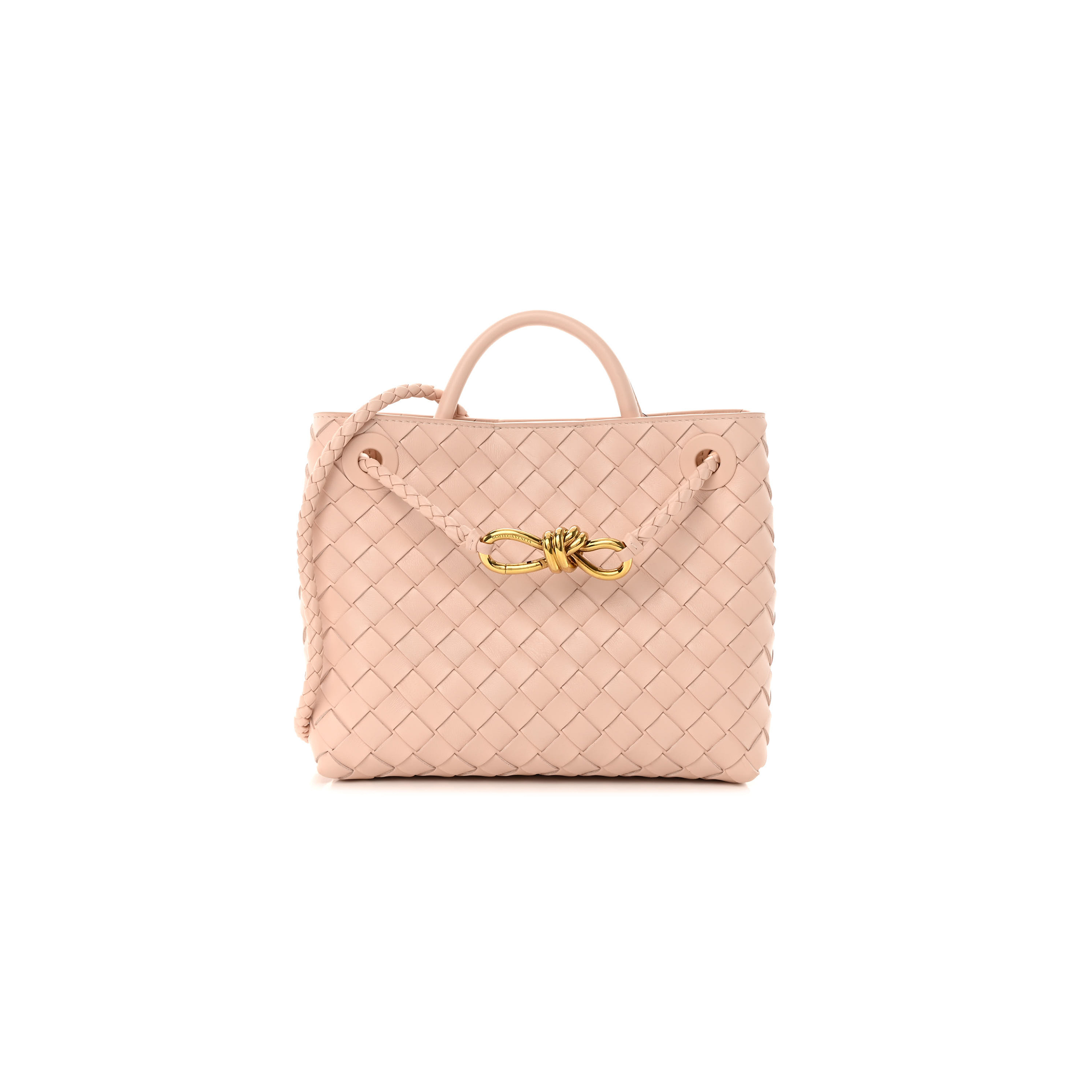 BOTTEGA VENETA NAPPA INTRECCIATO SMALL ANDIAMO SHOULDER BAG NUDE (25*20*10cm) BOTTEGA VENETA NAPPA INTRECCIATO SMALL ANDIAMO SHOULDER BAG NUDE (25*20*10cm)