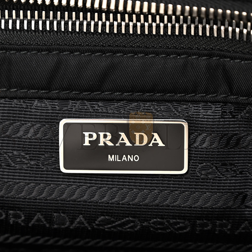 PRADA NYLON TESSUTO IMPUNTU QUILTED SHOULDER BAG BLACK (30*25*14cm)