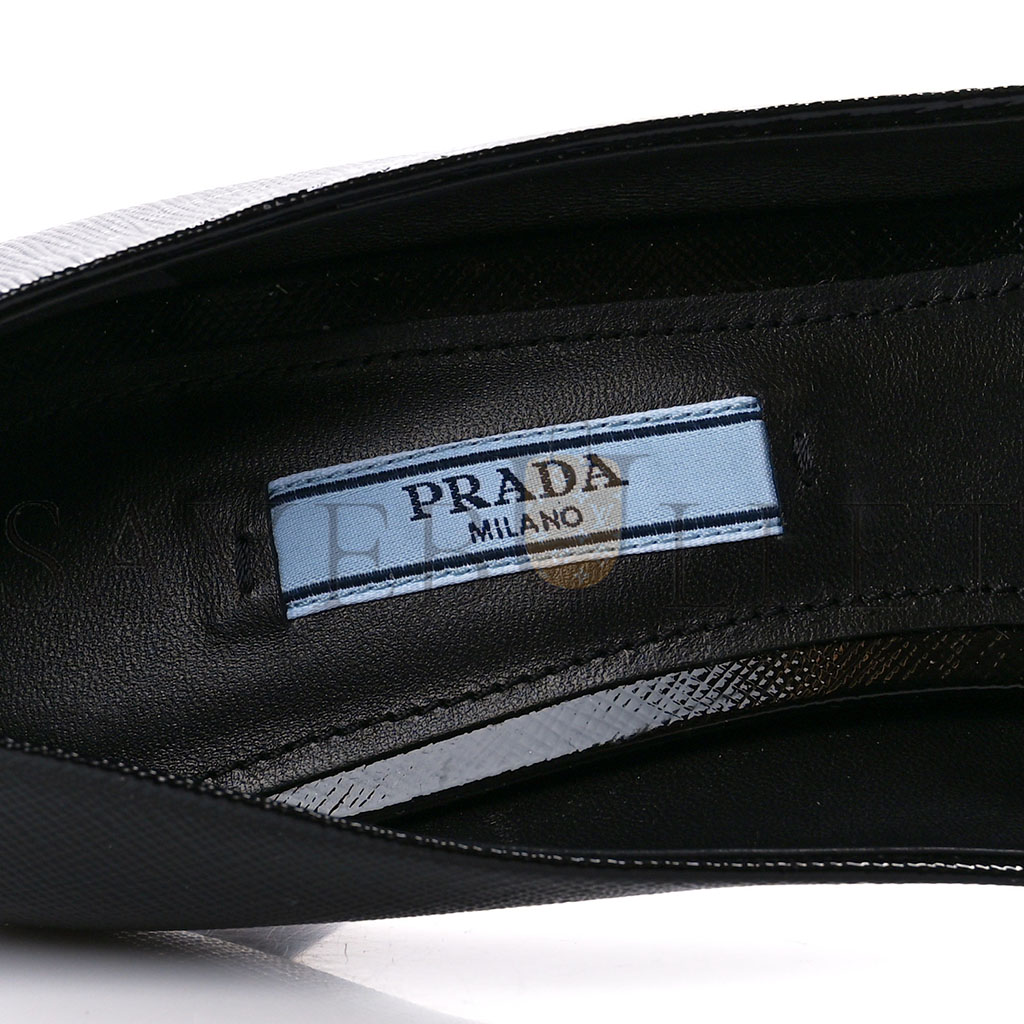 PRADA SAFFIANO VERNICE PUMPS 39.5 BLACK