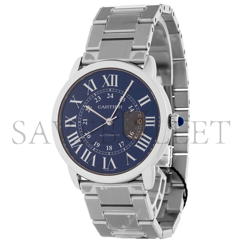 CARTIER RONDE SOLO 42MM BLUE DIAL AUTOMATIC MEN'S WATCH WSRN0023