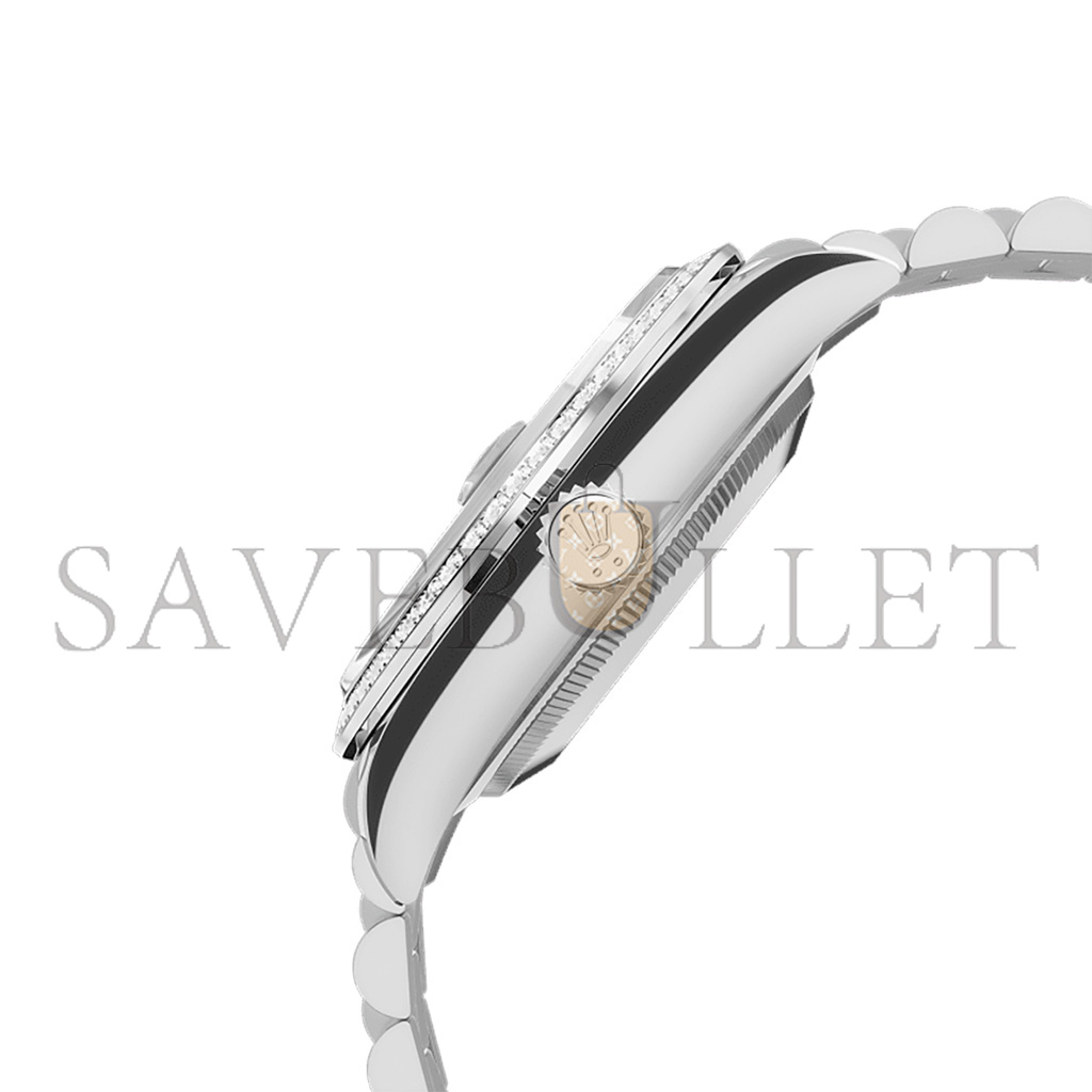 ROLEX DAY-DATE 36 OYSTER, 36 MM, WHITE GOLD AND DIAMONDS WATCH 128349RBR-0010 ROLEX DAY-DATE 36 OYSTER, 36 MM, WHITE GOLD AND DIAMONDS WATCH 128349RBR-0010