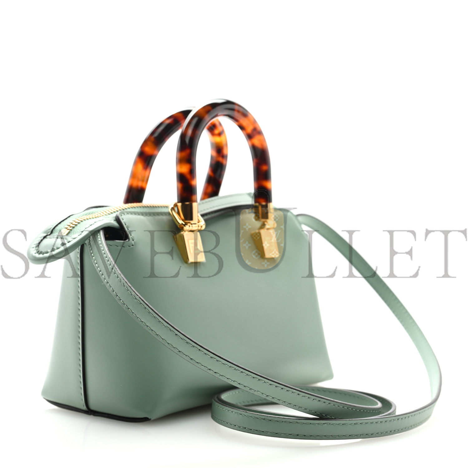 FENDI VITELLO KING PLEXIGLASS LOGO EMBOSSED MINI BY THE WAY TOP HANDLE BOSTON BAG MENTA (18*11*9cm) FENDI VITELLO KING PLEXIGLASS LOGO EMBOSSED MINI BY THE WAY TOP HANDLE BOSTON BAG MENTA (18*11*9cm)
