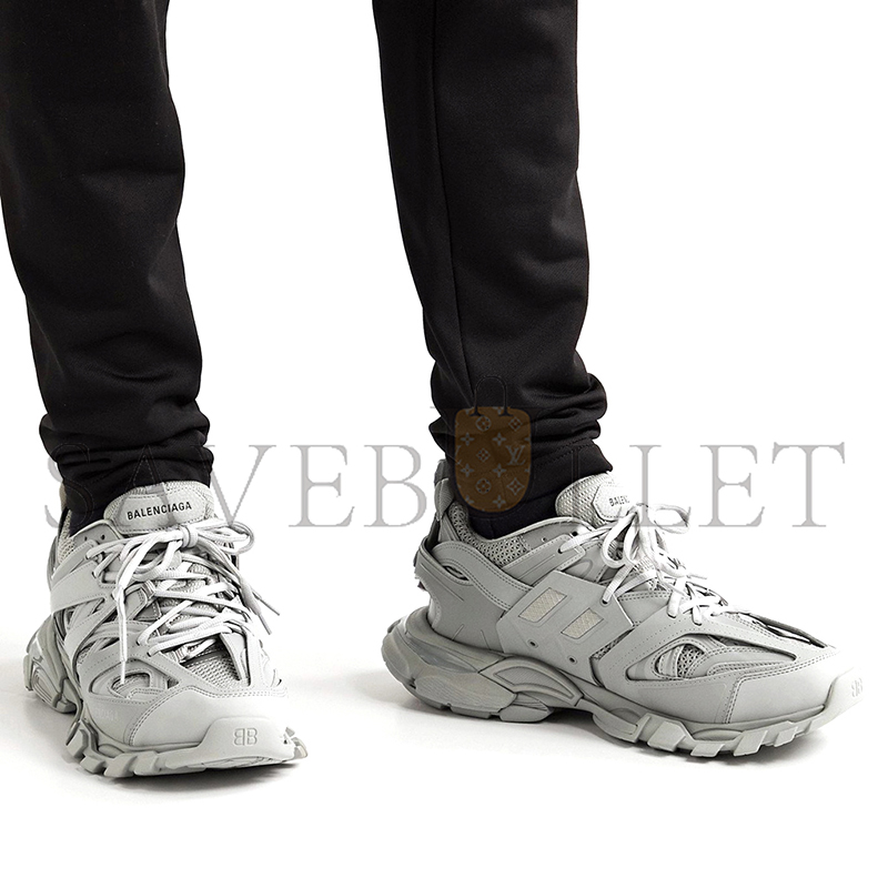 BALENCIAGA TRACK NYLON MESH AND RUBBER SNEAKERS GRAY 542436W2LA13253