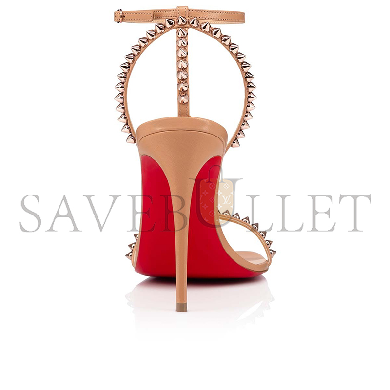 CHRISTIAN LOUBOUTIN SO ME 100 MM STRAPPY SANDALS-KID LEATHER AND SPIKES-BLUSH-WOMEN 1200129H424
