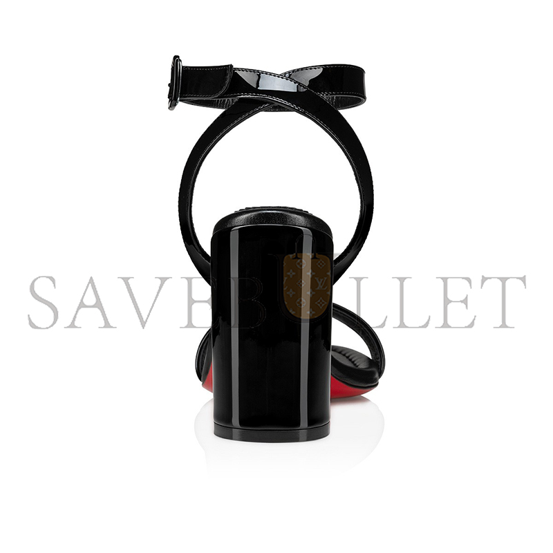 CHRISTIAN LOUBOUTIN MISS SABINA 85 MM STRAPPY SANDALS-PATENT CALF LEATHER-BLACK-WOMEN 3230530B439