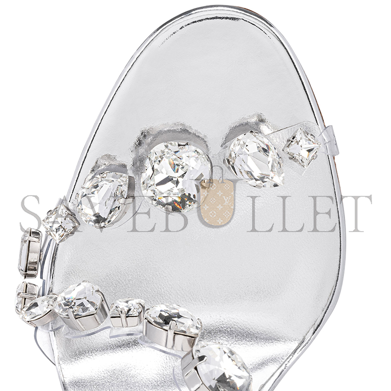 CHRISTIAN LOUBOUTIN ROSALIE JEWEL 100 MM SANDALS-TPU AND LAMINATED CALF LEATHER-CRYSTAL-WOMEN 1250147S338