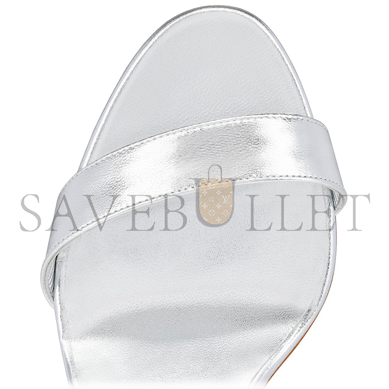 CHRISTIAN LOUBOUTIN LOUBIGIRL 85 MM STRAPPY SANDALS-IRIDESCENT LEATHER-SILVER-WOMEN 1240041S211