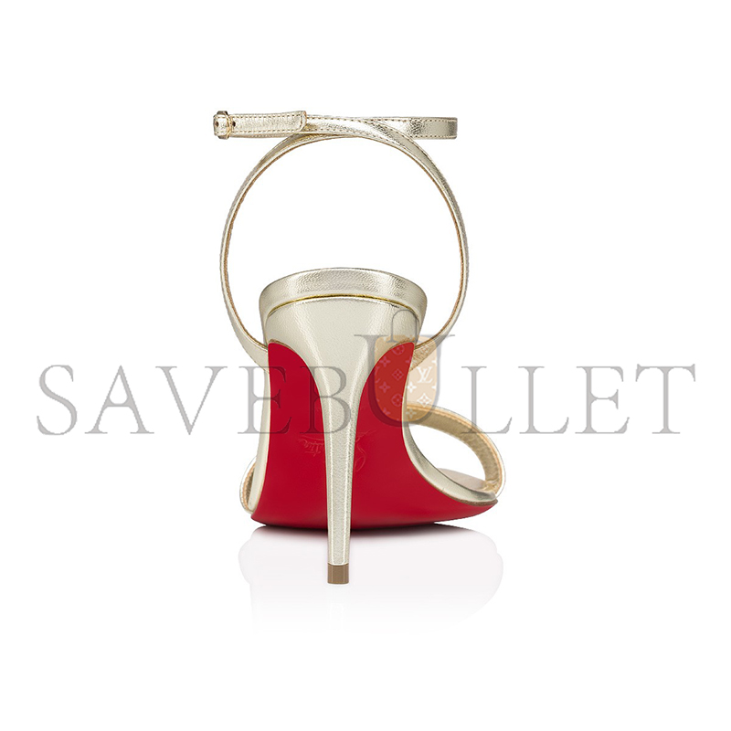 CHRISTIAN LOUBOUTIN LOUBIGIRL 85MM STRAPPY SANDALS-LEATHER-PLATINE-WOMEN 1240041G306