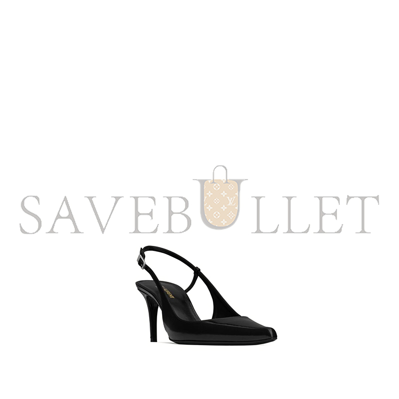 YSL VENDOME SLINGBACK PUMPS IN GLAZED LEATHER 755213AAAZY1000