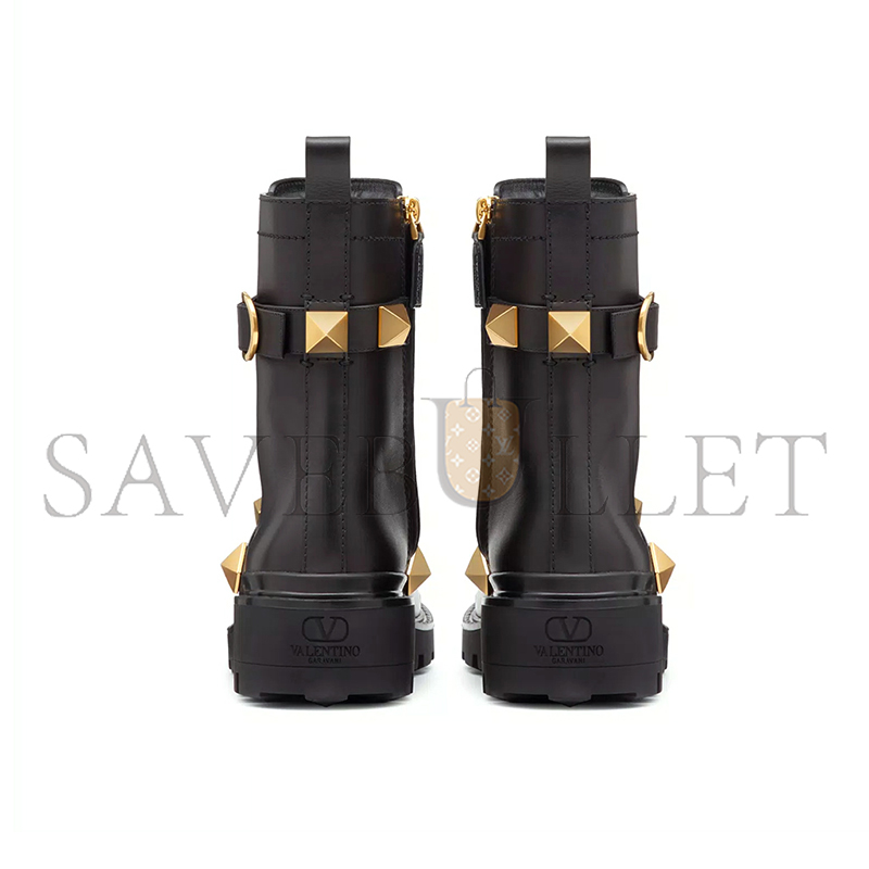 VALENTINO ROMAN STUD CALFSKIN COMBAT BOOT 40MM WW2S0CJ3NKD_0NO