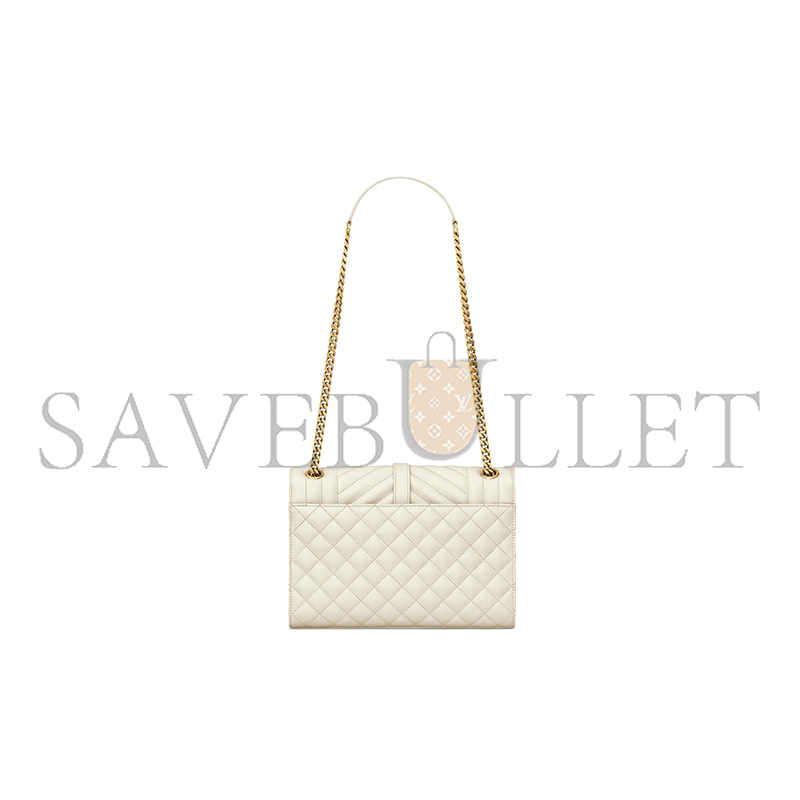 YSL ENVELOPE MEDIUM IN QUILTED GRAIN DE POUDRE EMBOSSED LEATHER 600185BOW919207 (24*17.5*6cm)