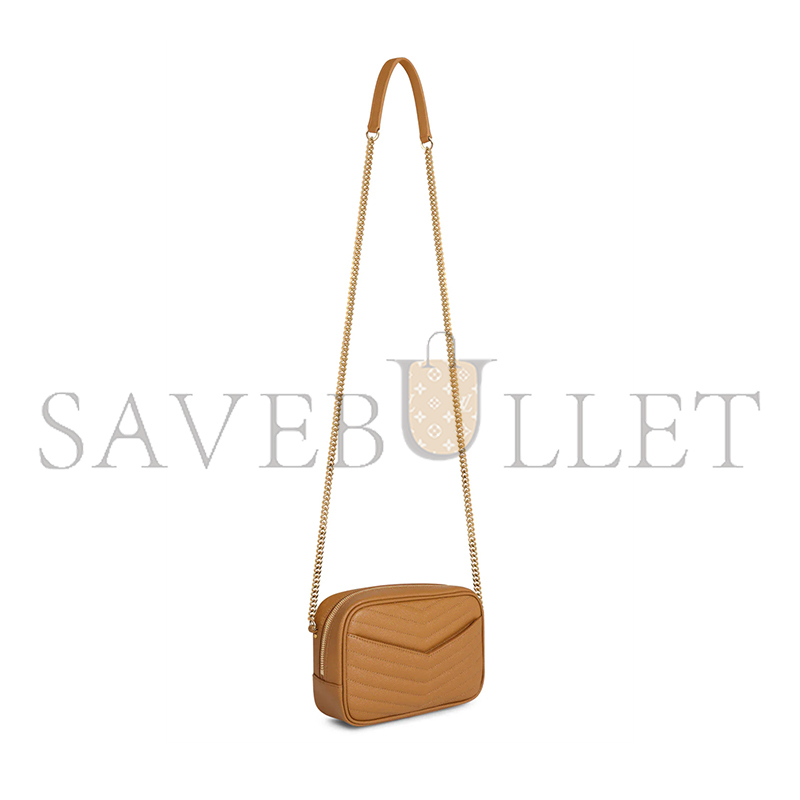 YSL MINI LOU QUILTED CAMERA BAG NATURAL DARK GOLD 39580966977617 (19*10.5*5cm)