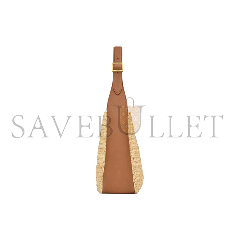 YSL LE 5 À 7 SUPPLE SMALL IN RAFFIA AND LEATHER 823812GAAEZ2791 (22*22*9cm)
