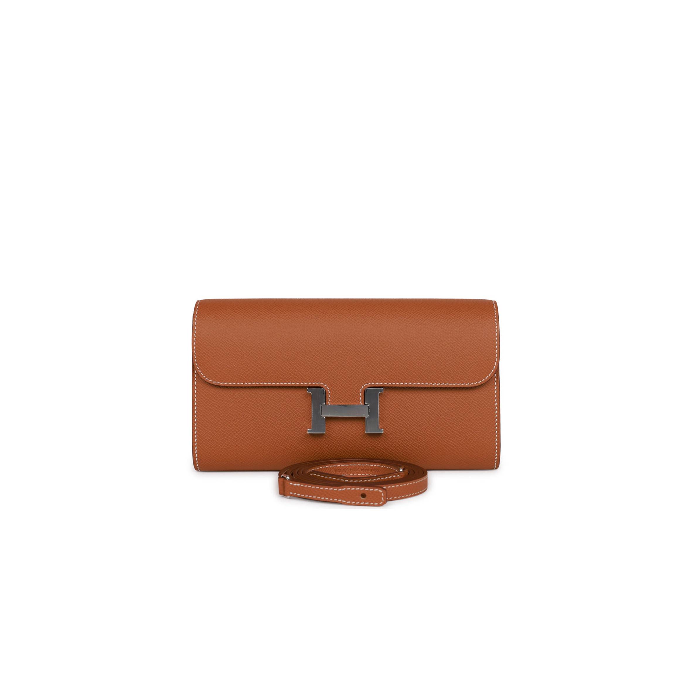 HERMES CONSTANCE WALLET TO GO GOLD EPSOM PALLADIUM HARDWARE (22*11cm) HERMES CONSTANCE WALLET TO GO GOLD EPSOM PALLADIUM HARDWARE (22*11cm)