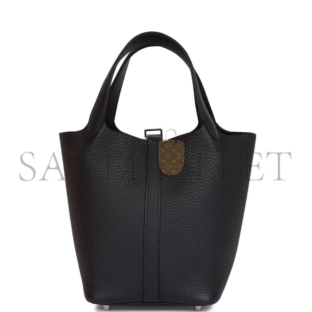 HERMES PICOTIN LOCK 18 CABAN CLEMENCE PALLADIUM HARDWARE (18*13*18cm) HERMES PICOTIN LOCK 18 CABAN CLEMENCE PALLADIUM HARDWARE (18*13*18cm)