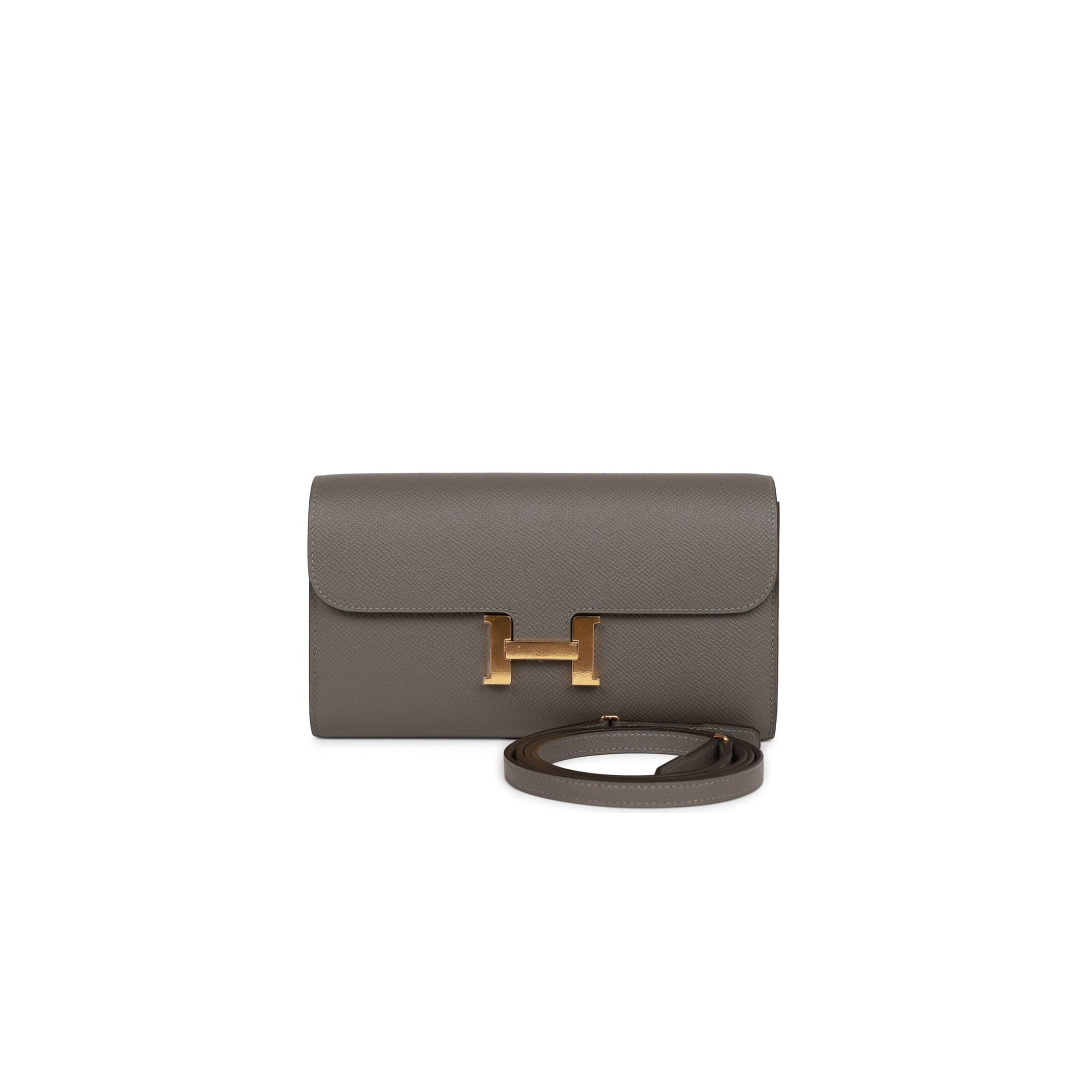 HERMES CONSTANCE WALLET TO GO GRIS MEYER EPSOM GOLD HARDWARE (20.5 x 13 x 2cm) HERMES CONSTANCE WALLET TO GO GRIS MEYER EPSOM GOLD HARDWARE (20.5 x 13 x 2cm)