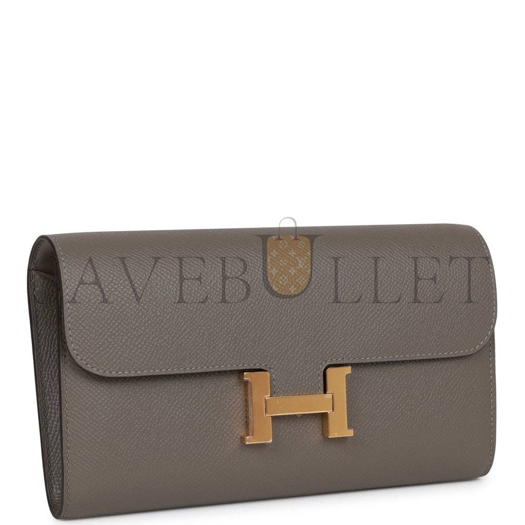 HERMES CONSTANCE WALLET TO GO GRIS MEYER EPSOM GOLD HARDWARE (20.5 x 13 x 2cm) HERMES CONSTANCE WALLET TO GO GRIS MEYER EPSOM GOLD HARDWARE (20.5 x 13 x 2cm)