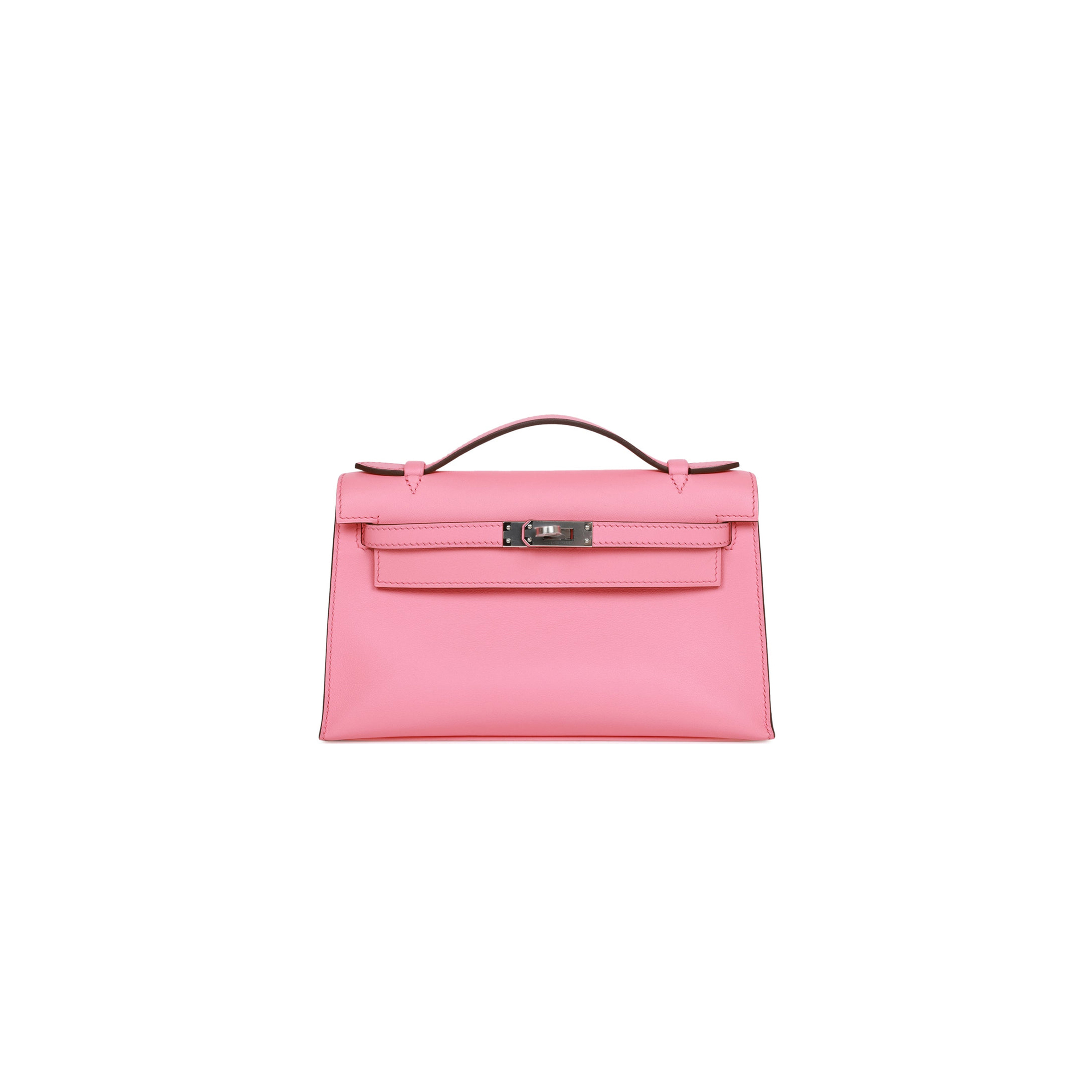 HERMES MINI KELLY POCHETTE ROSE D'ETE SWIFT PALLADIUM HARDWARE (22*14*7cm) HERMES MINI KELLY POCHETTE ROSE D'ETE SWIFT PALLADIUM HARDWARE (22*14*7cm)