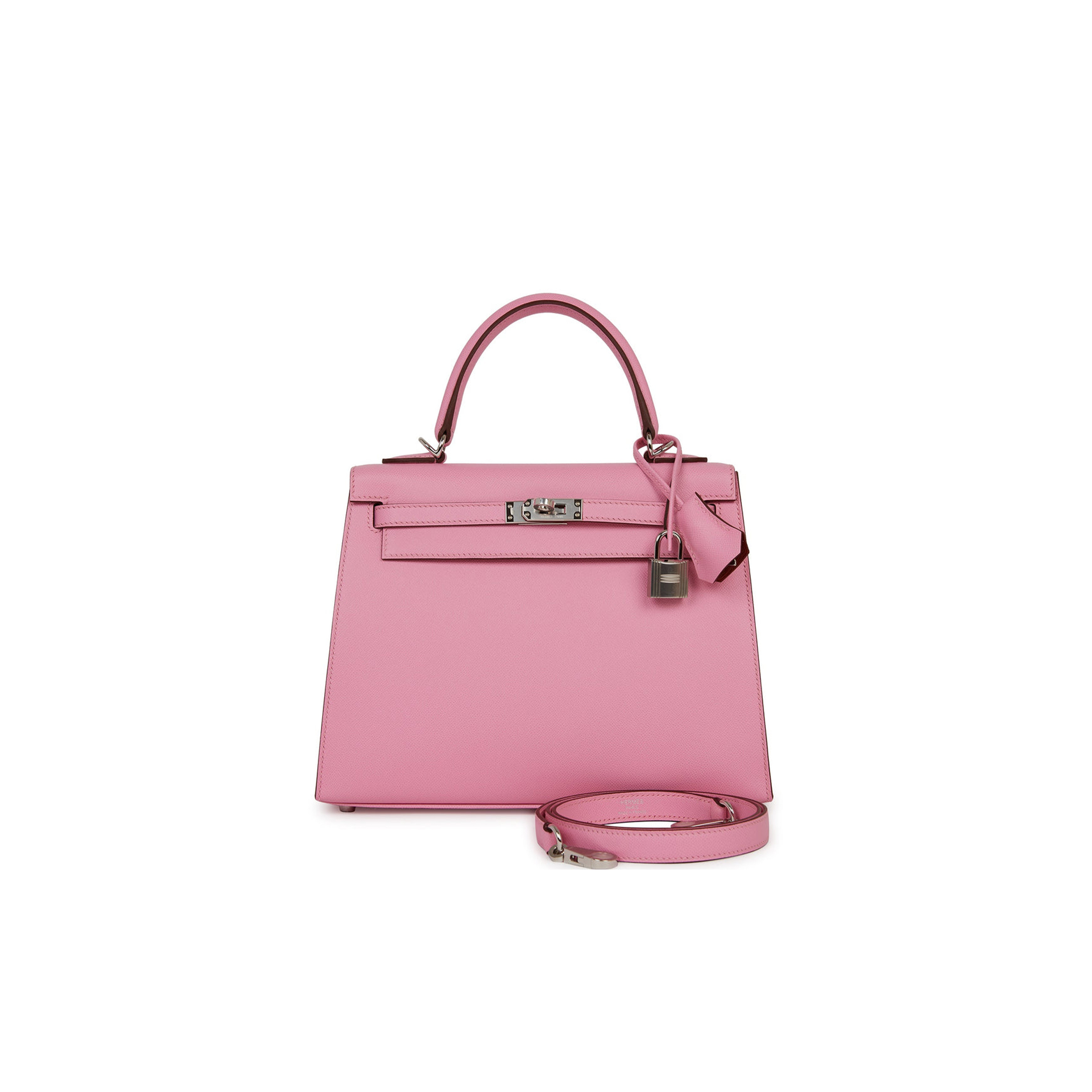 HERMES KELLY SELLIER 25 PINK VERSO MADAME PALLADIUM HARDWARE (25*17*7cm) HERMES KELLY SELLIER 25 PINK VERSO MADAME PALLADIUM HARDWARE (25*17*7cm)