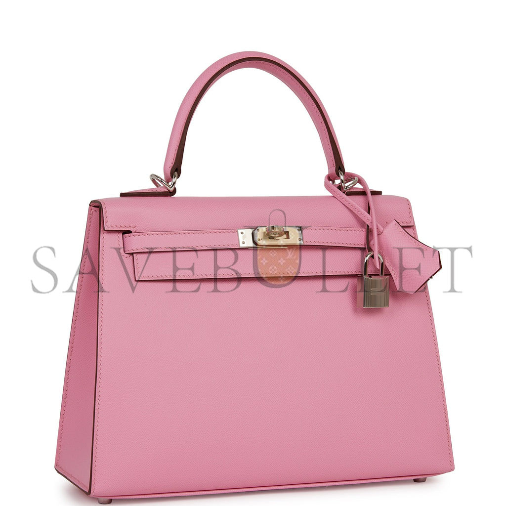 HERMES KELLY SELLIER 25 PINK VERSO MADAME PALLADIUM HARDWARE (25*17*7cm) HERMES KELLY SELLIER 25 PINK VERSO MADAME PALLADIUM HARDWARE (25*17*7cm)