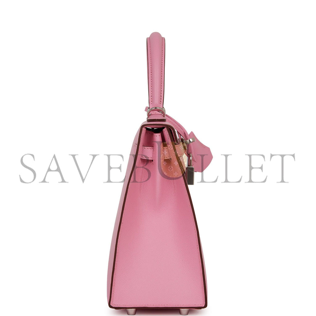 HERMES KELLY SELLIER 25 PINK VERSO MADAME PALLADIUM HARDWARE (25*17*7cm) HERMES KELLY SELLIER 25 PINK VERSO MADAME PALLADIUM HARDWARE (25*17*7cm)