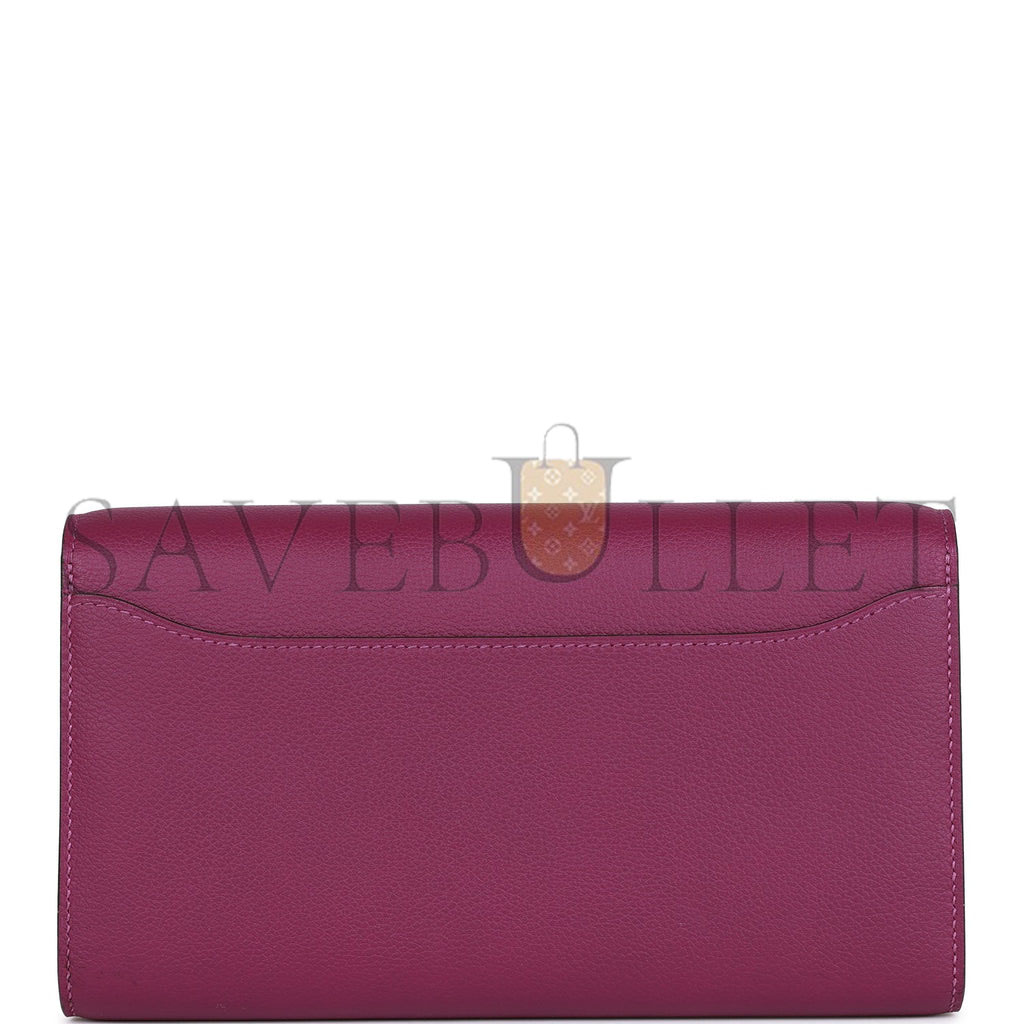 HERMES CONSTANCE WALLET TO GO ANEMONE EVERCOLOR GOLD HARDWARE (22*11cm) HERMES CONSTANCE WALLET TO GO ANEMONE EVERCOLOR GOLD HARDWARE (22*11cm)