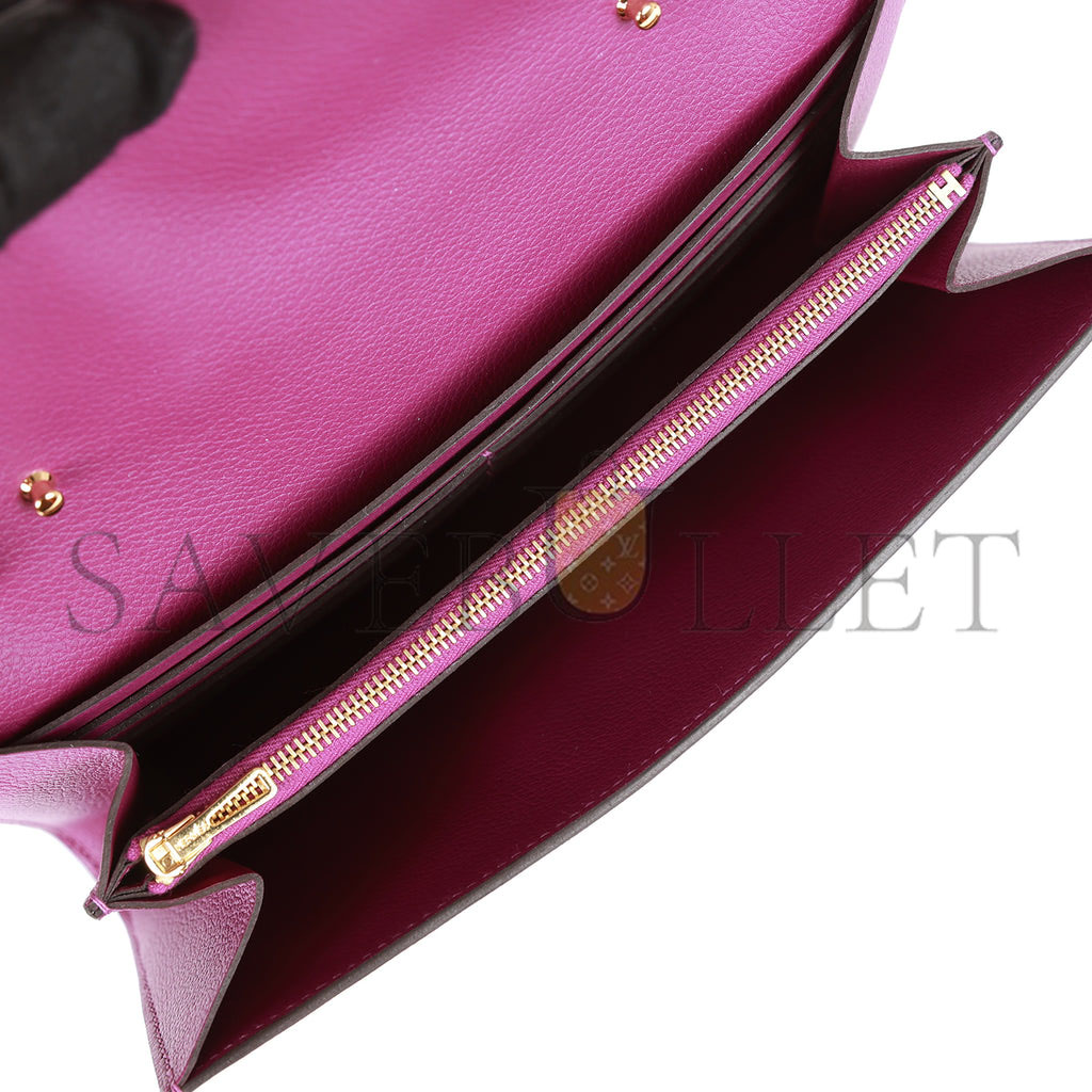 HERMES CONSTANCE WALLET TO GO ANEMONE EVERCOLOR GOLD HARDWARE (22*11cm) HERMES CONSTANCE WALLET TO GO ANEMONE EVERCOLOR GOLD HARDWARE (22*11cm)