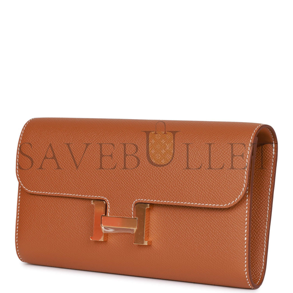 HERMES CONSTANCE WALLET TO GO GOLD EPSOM GOLD HARDWARE (22*11cm) HERMES CONSTANCE WALLET TO GO GOLD EPSOM GOLD HARDWARE (22*11cm)