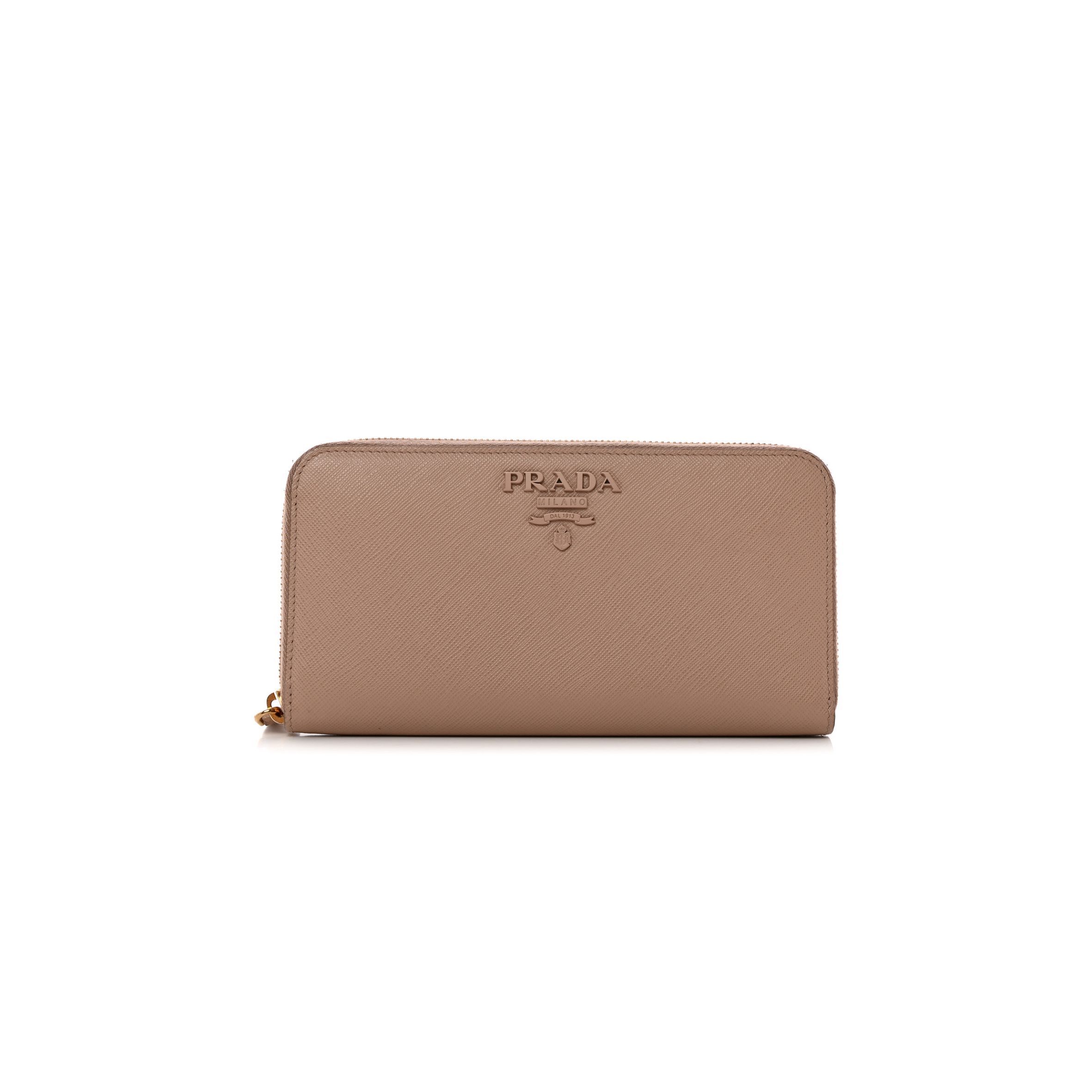 PRADA SAFFIANO SHINE ZIP AROUND WALLET CIPRIA (20*11*2cm)