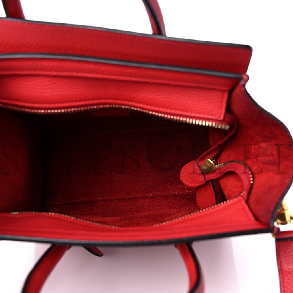 CELINE DRUMMED CALFSKIN NANO LUGGAGE RED (19*19*10cm)